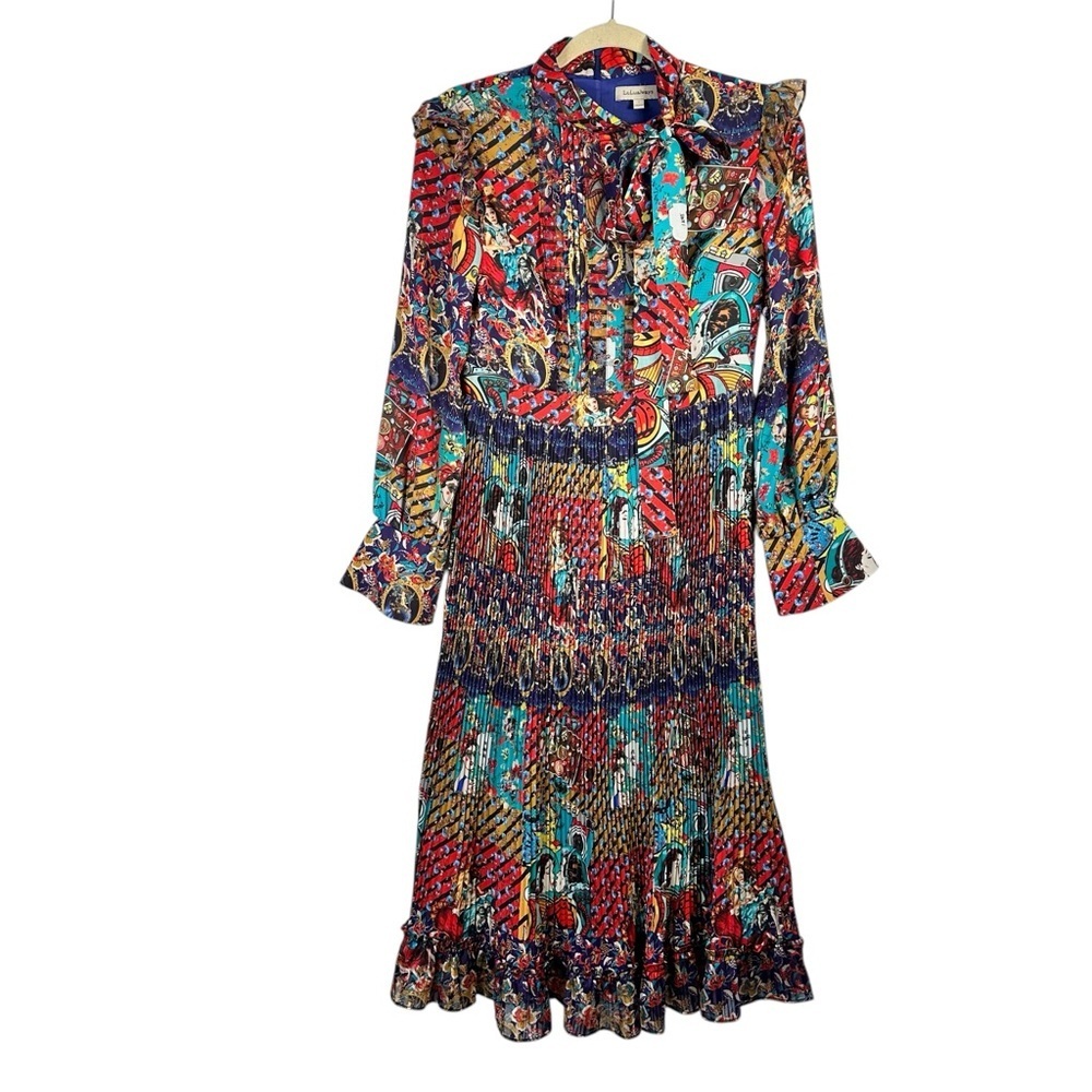 Lulualways Multicoloured Comic Book Pattern Dress Womens Size Medium PopArtCore